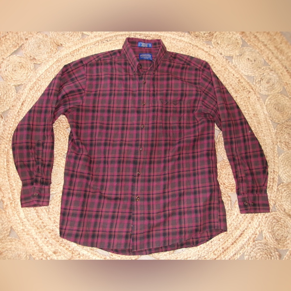 Mens Pendleton Canterbury Plaid Flannel Shirt Size L